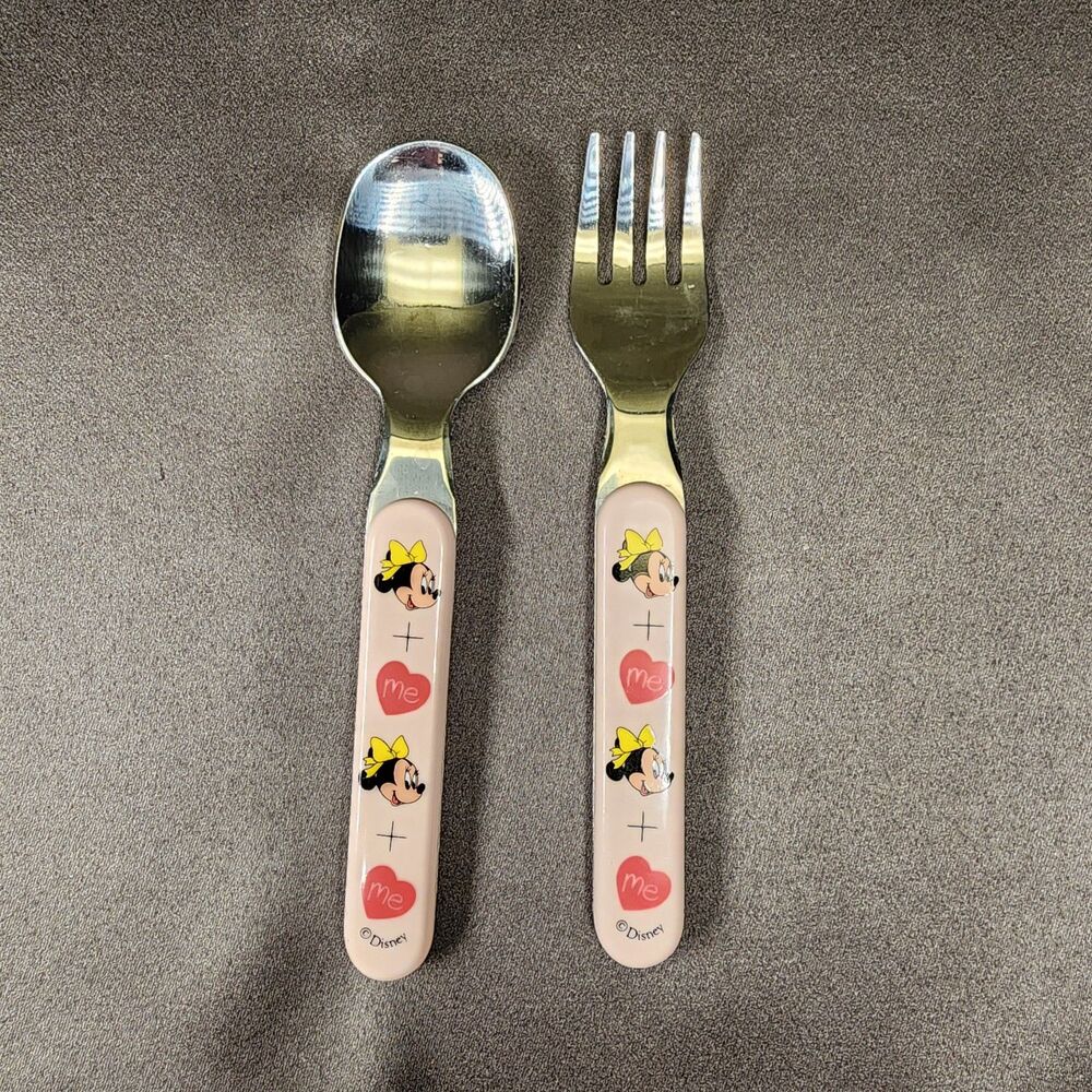 VTG Minnie Mouse Fork Spoon Set Selandia Designs Disney Babies